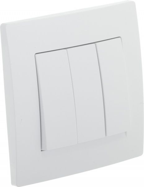 Вимикач триклавішний UP! (Underprice) One Plus без підсвітки 10 А 250В білий 706-0202-109