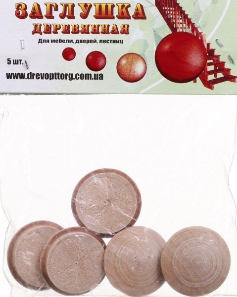 Заглушка деревянная сосна D25 мм