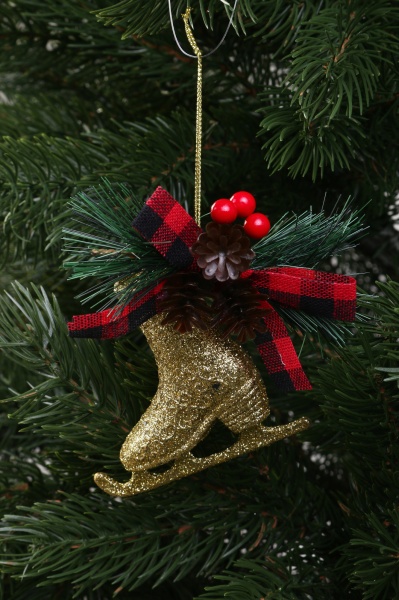 Декоративная подвеска Коньки с декором 10x8x3,5 см золотой LD21035