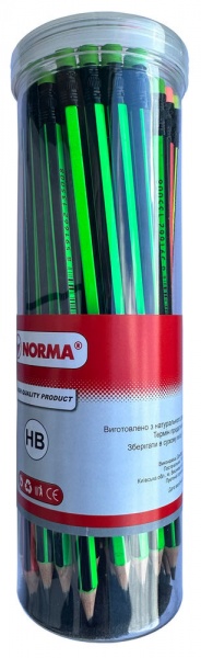 Карандаш графитный с ластиком 135N в ассортименте NORMA