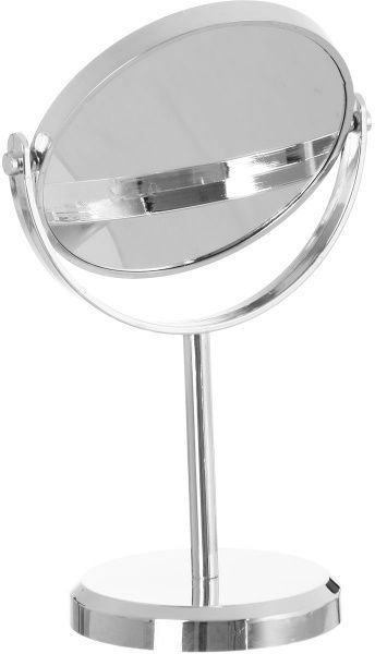 Дзеркало косметичне двостороннє срібне 29х17,5х12 см