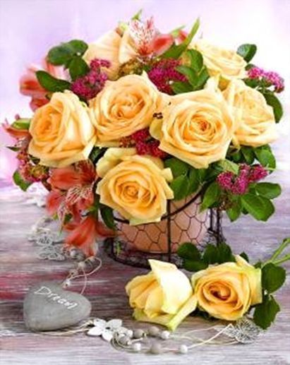 Картина стразами на подрамнике Букет моей мечты 40x50 см 188568 Діамантові ручки 