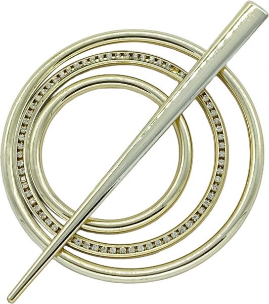 Заколка Круг 2 Элит d90 мм золото глянец В0024-1 MISLT