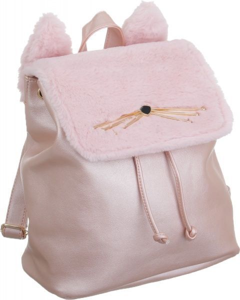 Рюкзак пушистый Soft Touch вушка котика, рожевий