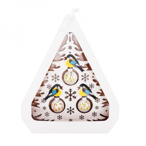 Ялинка декоративна з декором, 3мм ,прикрашена кульками зі скла 40мм 