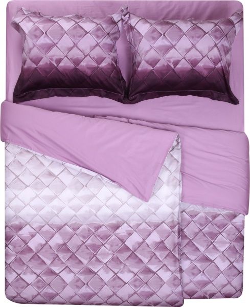 Комплект постільної білизни Pink leather D сімейний рожевий із сірим La Nuit 