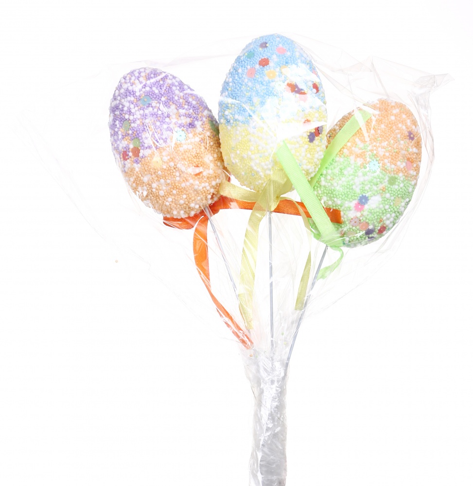 Украшение пасхальное Яйцо на палочке 20 см CX18-003A в ассортименте