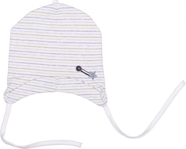 Шапочка детская для мальчика Kraft 211-Т р.44-46 светло-серый/белый/оливковый 