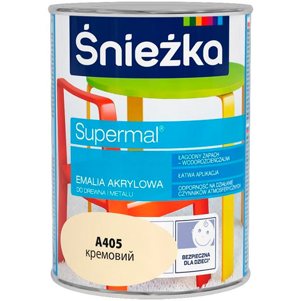 Эмаль Sniezka Супермаль кремовая 0.8 л