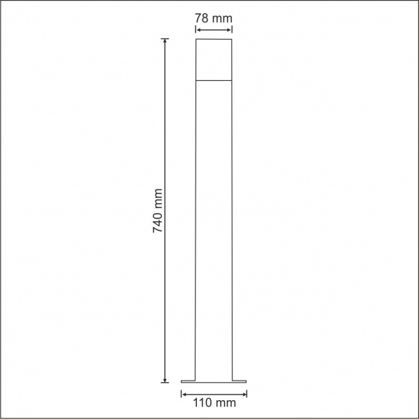 Столбик Polux New York 74 см E27 IP44 графит 