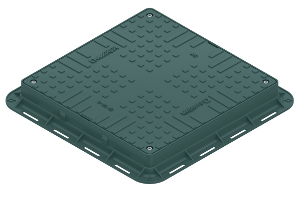 Люк квадратный Vodaland 700х700 мм пластиковый Easy 700х700 DN560 легкий с замком зеленый