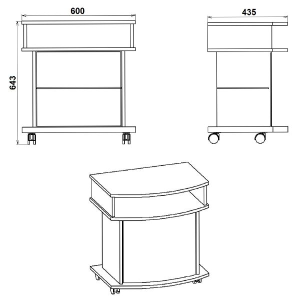 Тумба под телевизор Компанит Карат орех