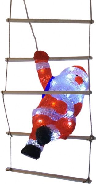 Декоративна фігура світлодіодна (LED) Дід Мороз на 5 сходинках 30 ламп 50 см 