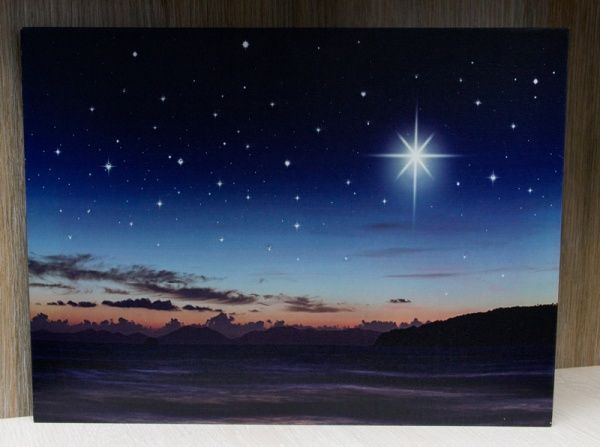 Картина LED Ночное небо, с элементами питания 30x40 см темно-синий 