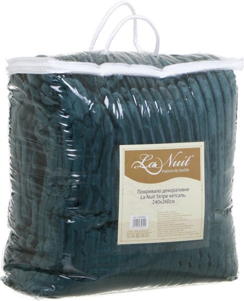 Покривало Stripe кетсаль 240x260 см La Nuit темно-зелений 