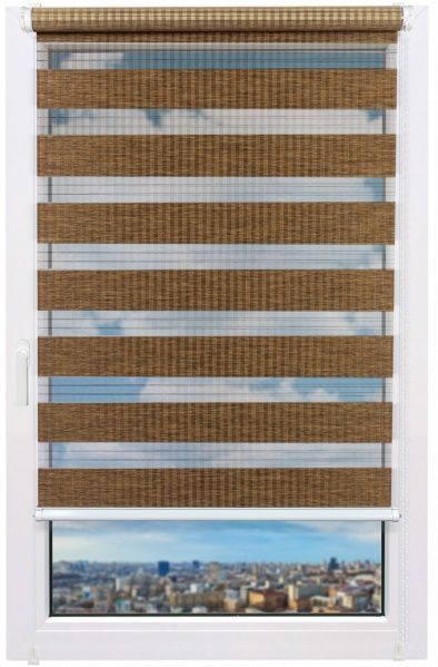 Ролета день-ночь Delfa Бамбук СРШ-01МК-42905 68x160 см мокко 