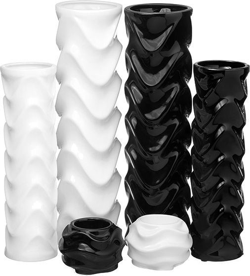 Ваза керамическая черная 40х13 см Eterna