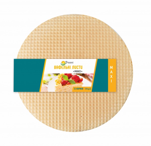 Коржи вафельные ТМ Домашні продукти МАКСИ 170 г