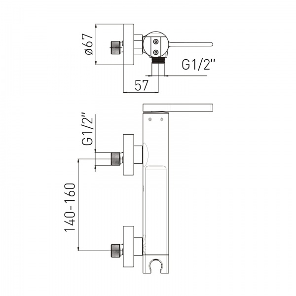 Смеситель для душа VOLLE Mora 1537.100101