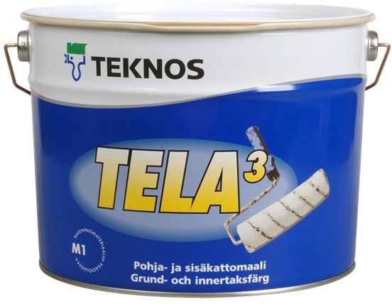 Грунтовочная краска акрилатная TEKNOS TELA 3 глубокий мат 9л