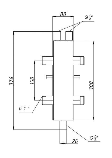 Гидрострелка в изоляции 1’’ ГС25