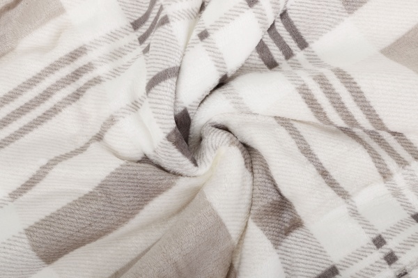 Плед двосторонній Square 160x200 см білий із бежевим La Nuit 