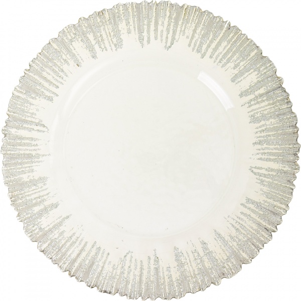 Блюдо AURA 33,5X1,3 см античне срібло Arda Cam 