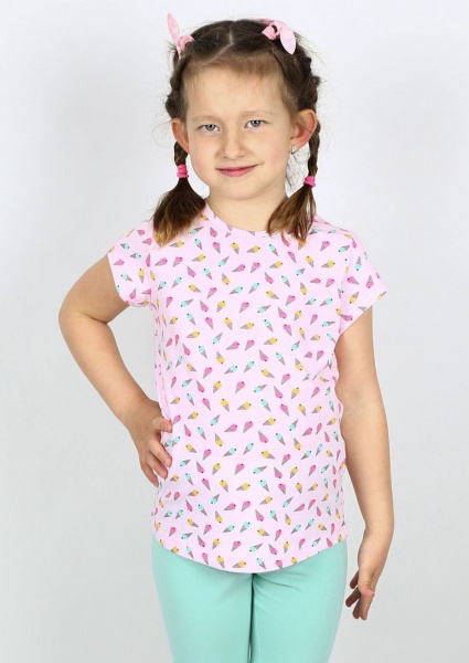 Футболка для девочек Sweet baby №0021/16095 р.134 розовый с рисунком 