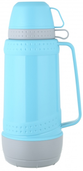 Термос Mercury со стеклянной колбой голубой 1800 мл Flamberg Smart Kitchen