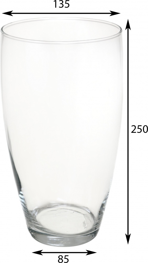 Ваза стеклянная Pako-If прозрачна d 140 мм 25 см