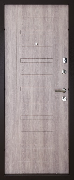 Двері вхідні Abwehr АМ-54 096Л (ТИК/Днср) Sap + Kale НЧ тік / дуб немо срібний 2050x960 мм ліві