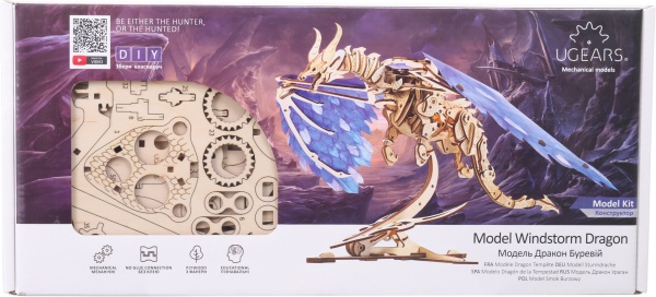Дерев'яний 3D-конструктор UGEARS Дракон Буревій
