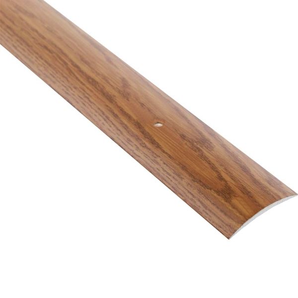 Порожек алюминиевый декорированный Braz Line гладкий с отверстиями 40x900 мм дуб светлый