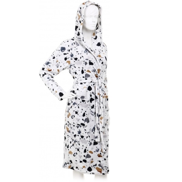 Халат з мікрофібри La Nuit Terrazzo р. M сірий із принтом