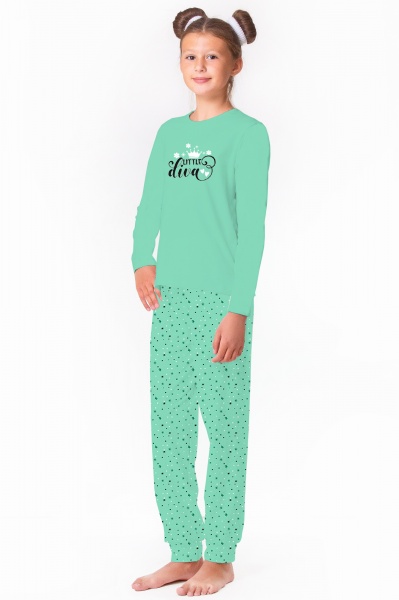 Пижама для девочек KOSTA р.110–116 зеленый 2144-6 