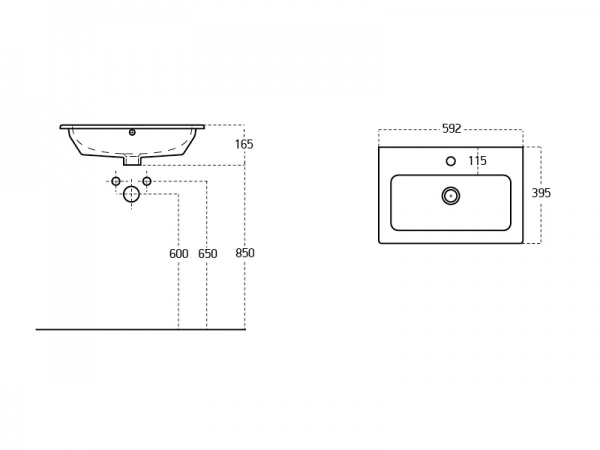 Тумба напольная ЮВЕНТА Lemgo - 60 на ножках белая с умывальником 