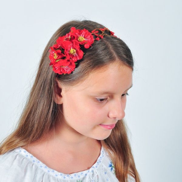 Вінок Гармонiя терновий анемони червоний 