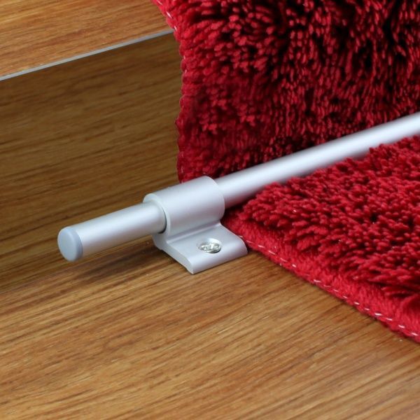 Тримач килима сходовий стрижень срібний 140 см