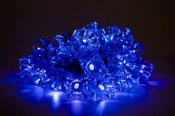 Электрогирлянда акриловая синяя 5мх20 см с внешним адаптором светодиодная (LED) 24 ламп