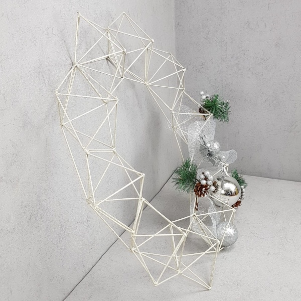 Вінок різдвяний Геометричний D 50 см 50 ламп d500 мм 