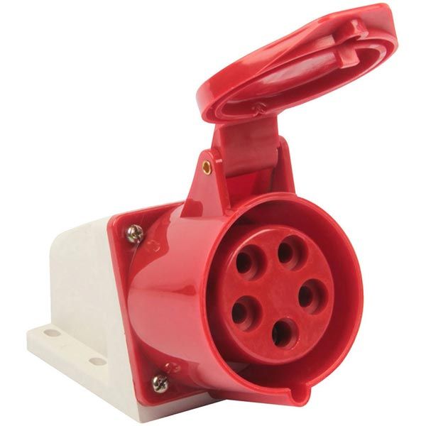 Розетка силова із заземленням E.NEXT (e.socket.pro.5.16) 3p+N+PE (115) червоний p012007