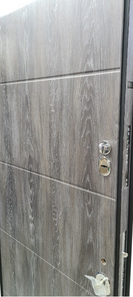 Двері вхідні Булат House-3 дуб графіт / дуб шале графіт 2050x850 мм ліві