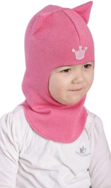Шапочка детская для девочки Beezy Кошка р.54-56 бледно-розовый 1750 