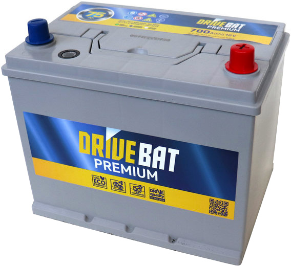 Аккумулятор автомобильный Monbat Drivebat Premium 6СТ-75 Азия Е 75Ah 700A 12V «+» справа