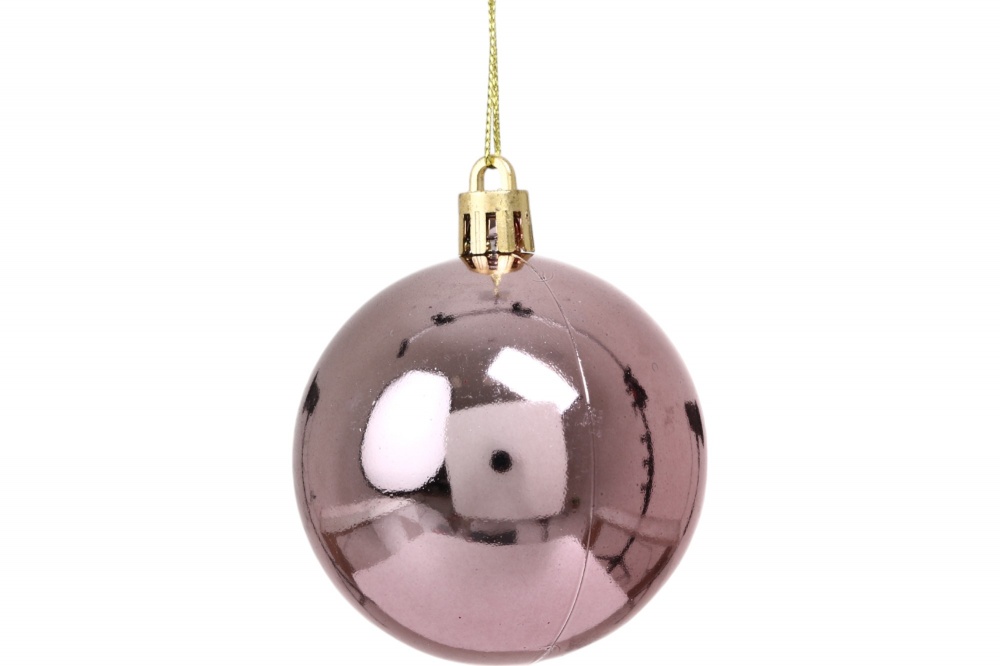 Набір ялинкових куль різна фактура рожевий d 60 мм 41 шт./уп.