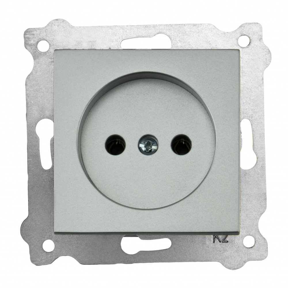Механізм розетки побутова без заземлення EXEN Karell IP20 срібло 290-001003-235