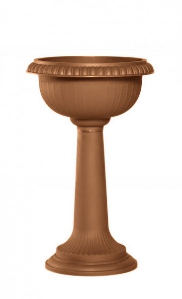Горшок пластиковый Sanja IPPI Пехар высокий 32 см круглый 10л темно-коричневый 