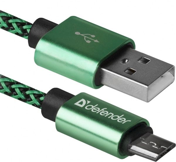 Кабель Defender microUSB 1 м зелений (87804) 