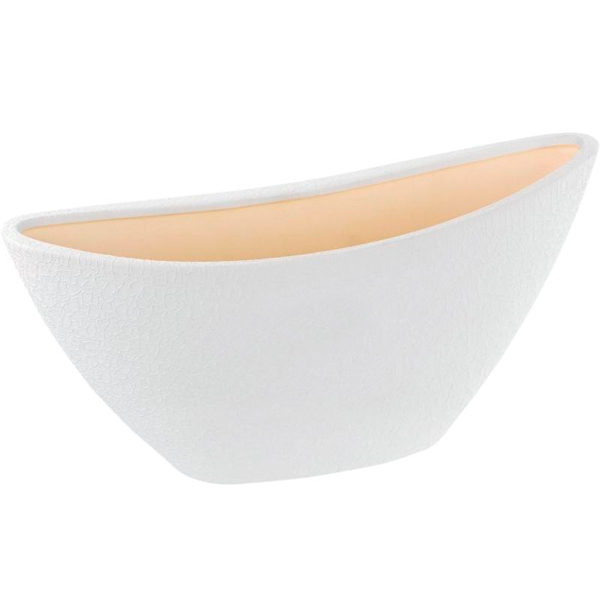 Кашпо керамическое Ориана-Запорожкерамика Лодочка шелк овальный 2,5л белый (045-1-015) 