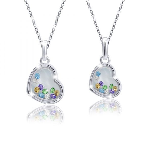 Кулон UMa&UMi Серце мале з рухливими багатобарвними вставками